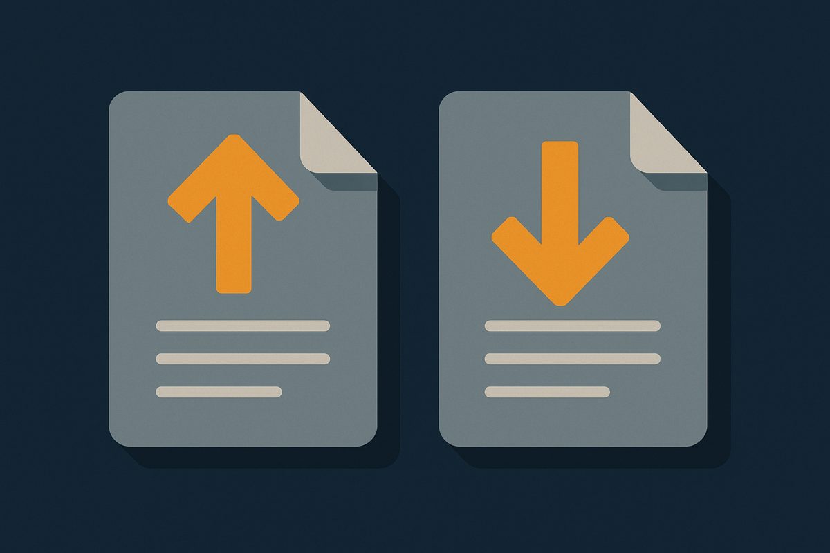 Two documents with opposing arrows, representing debit and credit adjustments