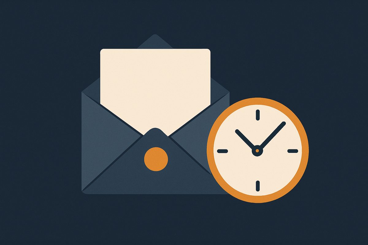 An opening official envelope beside a clock, representing a notice and its response deadline