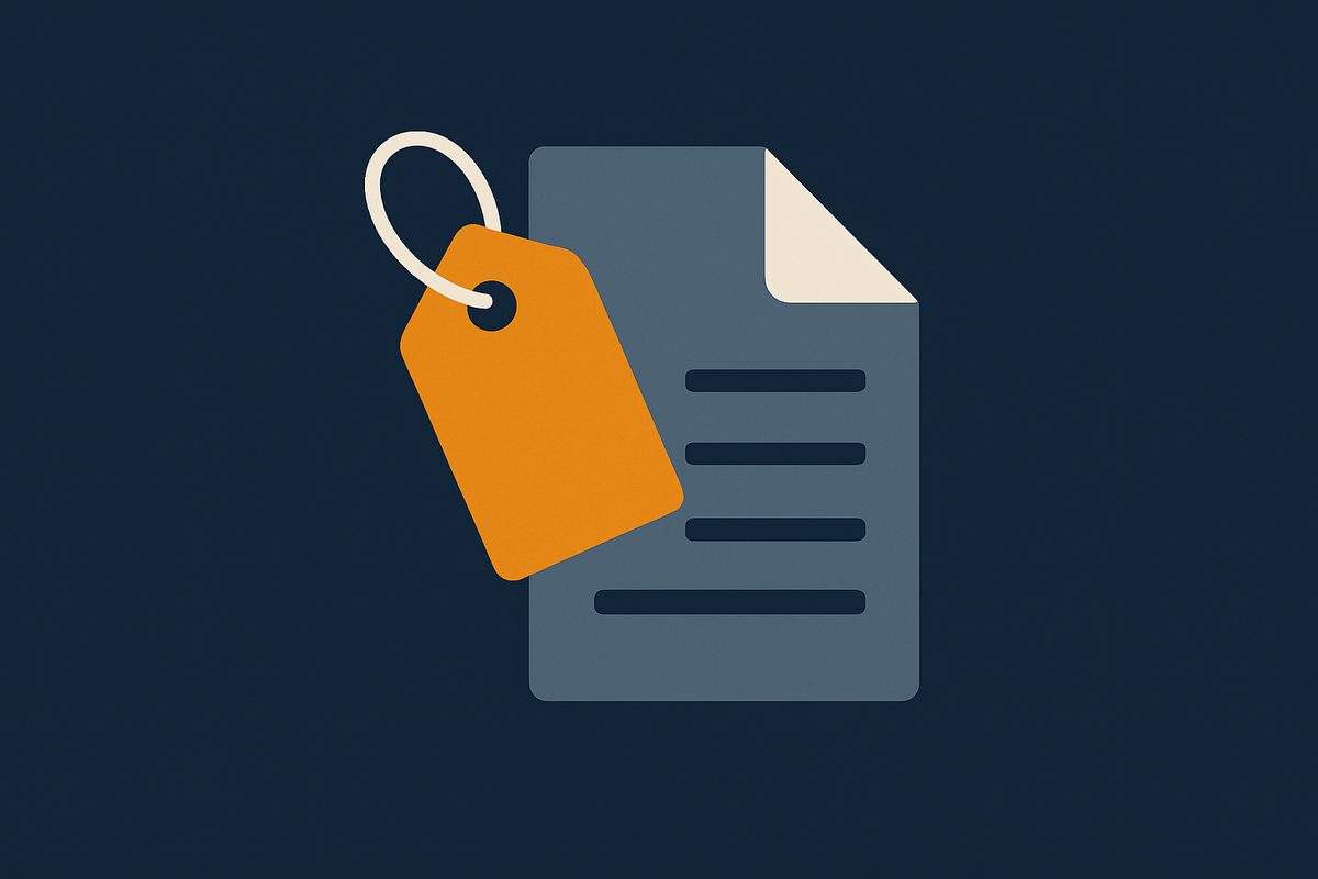An identifier tag attached to a digital document, representing an invoice reference number